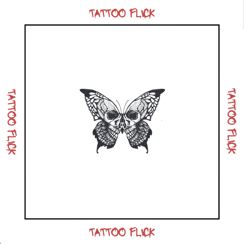 Skull Butterfly - Temporary Tattoo