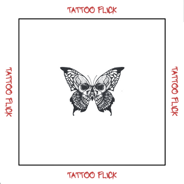 Skull Butterfly - Temporary Tattoo