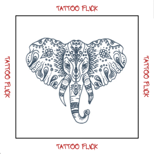 Elephant Mandala  - Temporary Tattoo