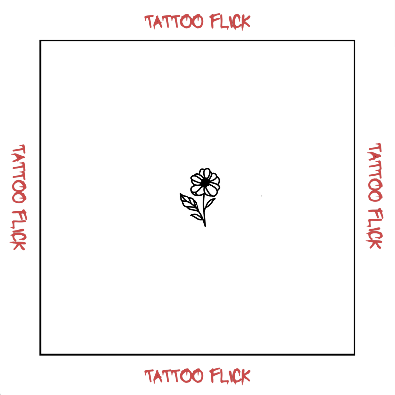 Flower With Leaves - Temporary Tattoo