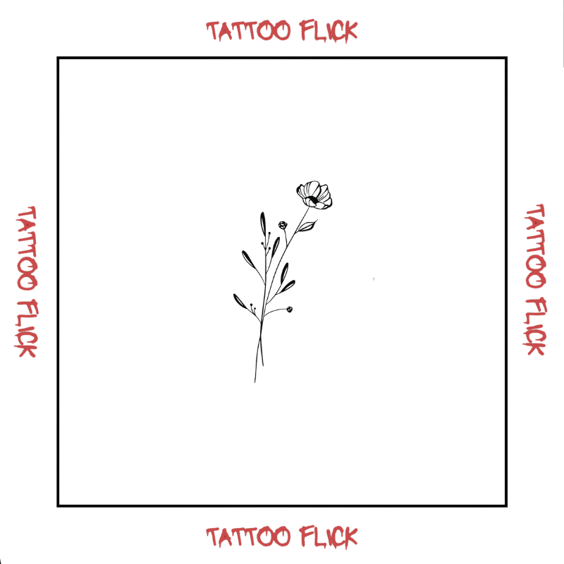 Discreet Poppy  - Temporary Tattoo