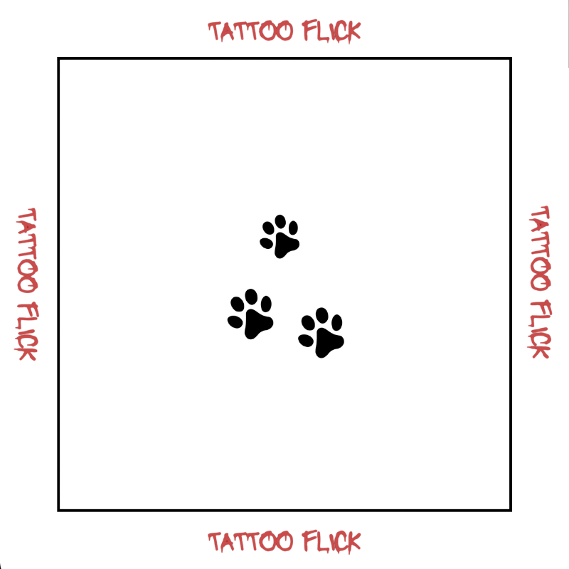 Paw Trio Filled  - Temporary Tattoo