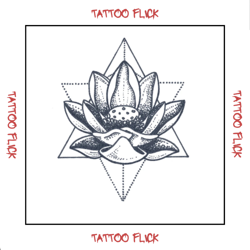 Dotwork Lotus Flower - Temporary Tattoo