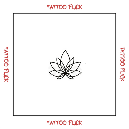 Fine Line Lotus Flower - Temporary Tattoo