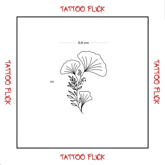 Fineline Poppy - Temporary Tattoo