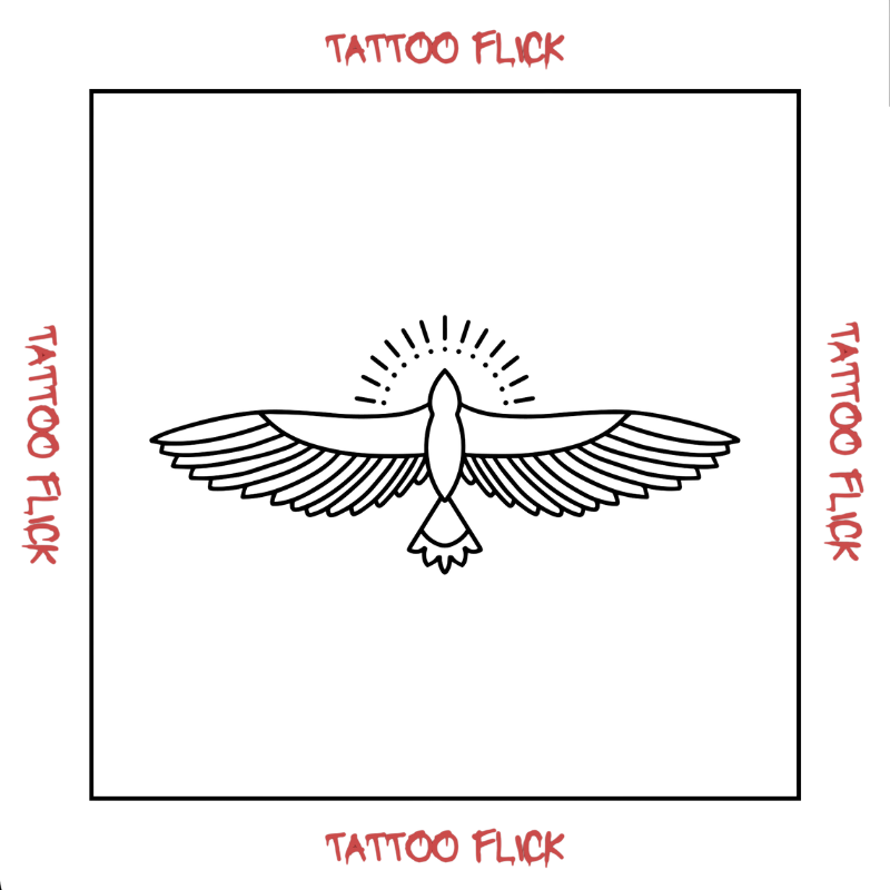 Large minimalist bird - Temporary Tattoo