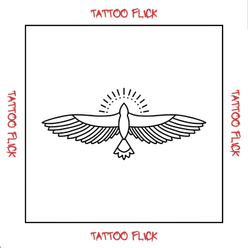 Large minimalist bird - Temporary Tattoo