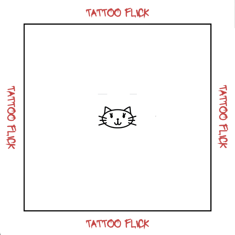 Small Cat With Eyelashes - Temporary Tattoo