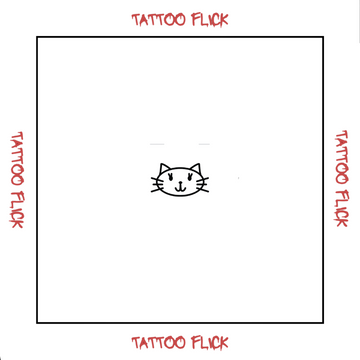 Small Cat With Eyelashes - Temporary Tattoo