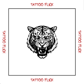 Traditional Tiger Head - Temporary Tattoo