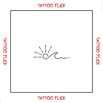 Sun With Wave  - Temporary Tattoo