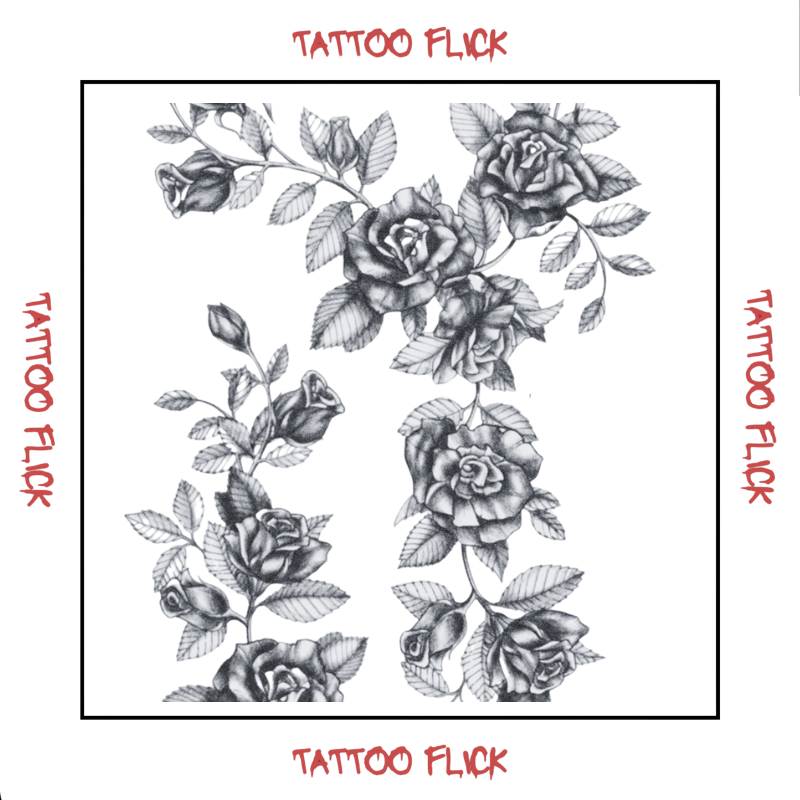 Black Roses - Temporary Tattoo