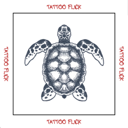 Dotwork Turtle  - Temporary Tattoo