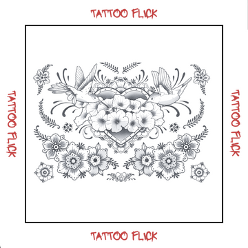 Delft Birds & Flowers - Temporary Tattoo