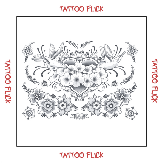 Delft Birds & Flowers - Temporary Tattoo