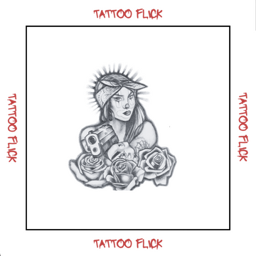 Clown Gangster Girl - Temporary Tattoo