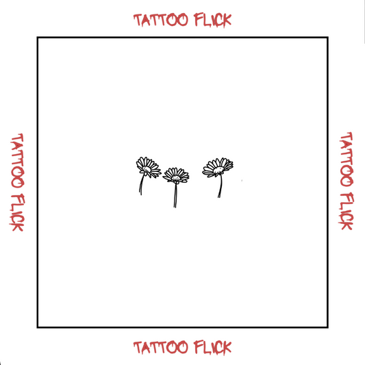 Three Daisies - Temporary Tattoo