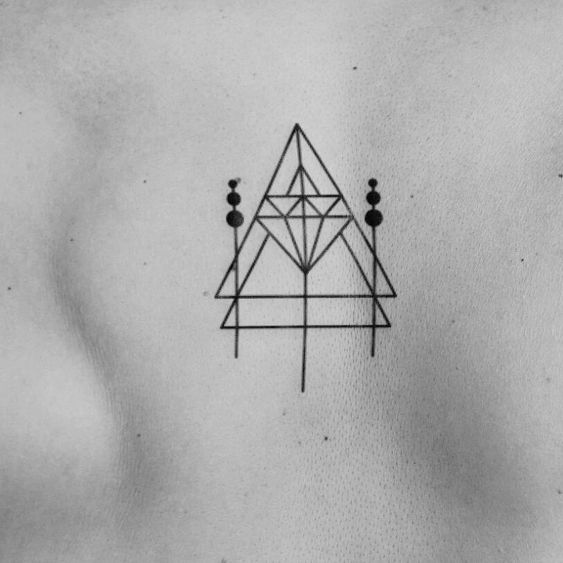 Triangle Diamond - Temporary Tattoo