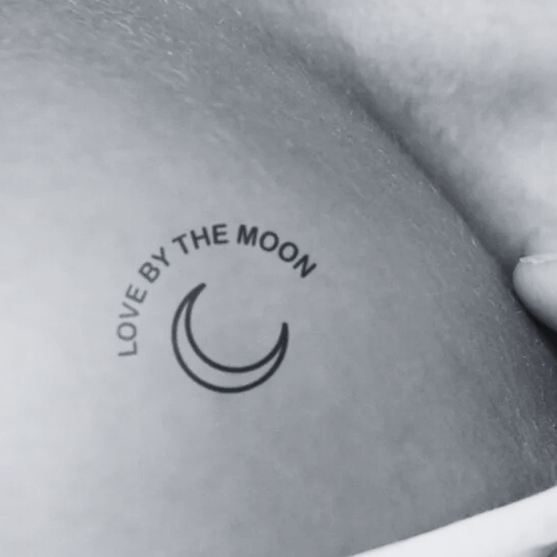 Love By The Moon With Moon - Temporary Tattoo