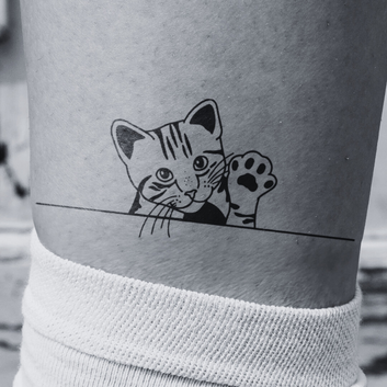 Waving Cat - Temporary Tattoo