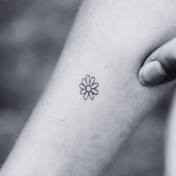 Flower with heart - Temporary Tattoo