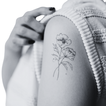 Birthflower Aug - Temporary Tattoo