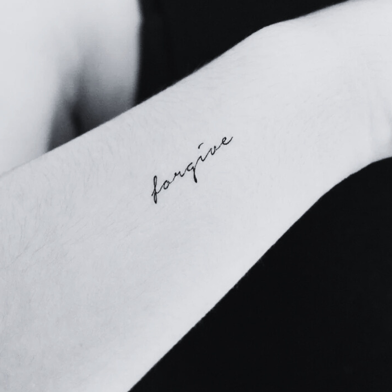 Small Forgive - Temporary Tattoo