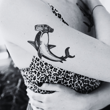 Great White Shark & Hammerhead Shark - Temporary Tattoo