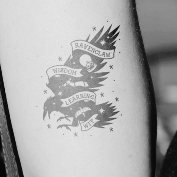 House of Ravenclaw values - Temporary Tattoo