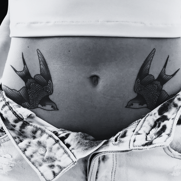 Black Swallows  - Temporary Tattoo