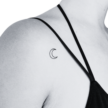 Crescent Moon Outline - Temporary Tattoo