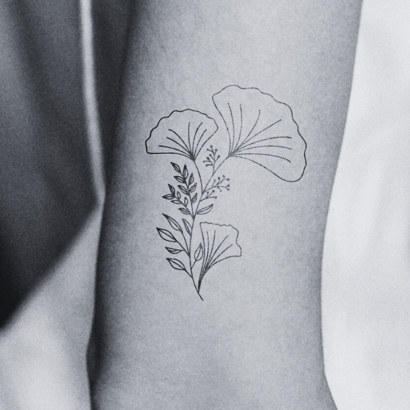 Fineline Poppy - Temporary Tattoo