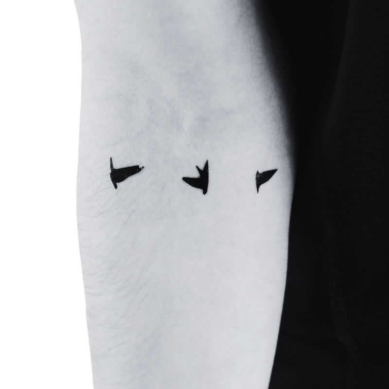 Three Flying Birds - Temporary Tattoo