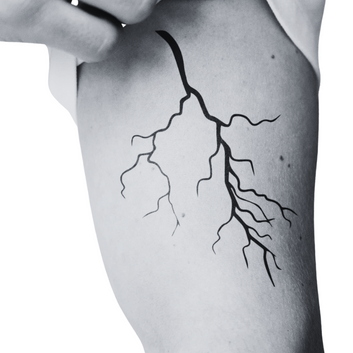 Dark Lightning Strike  - Temporary Tattoo