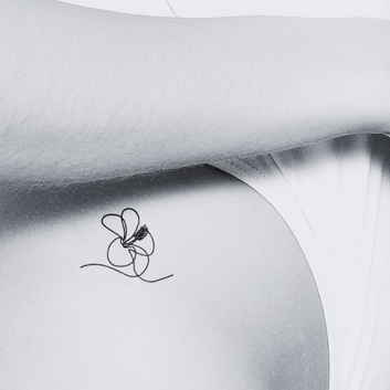 One Line Cherry Blossom - Temporary Tattoo