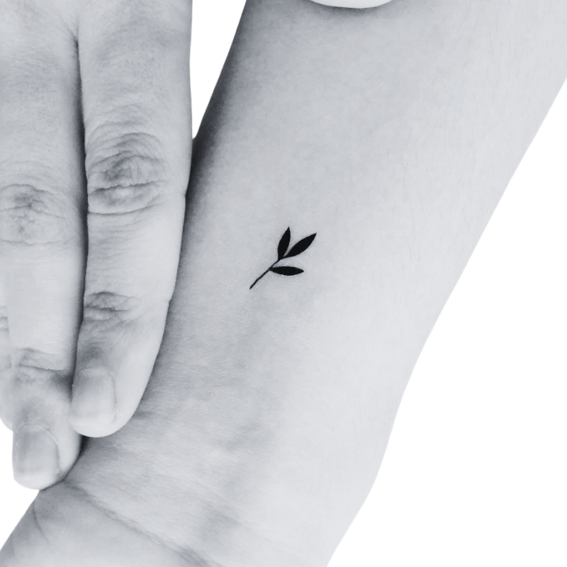 Tiny Black Sprout - Temporary Tattoo