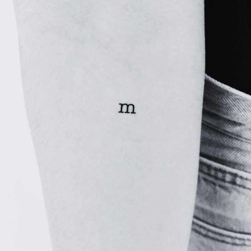 M Lowercase - Temporary Tattoo