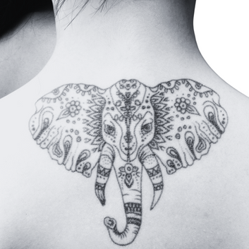 Elephant Mandala  - Temporary Tattoo