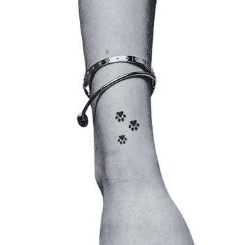 Paw Trio Filled  - Temporary Tattoo