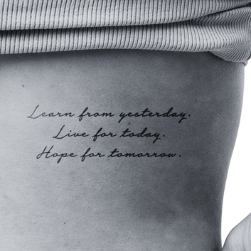 Learn, live, hope  - Temporary Tattoo