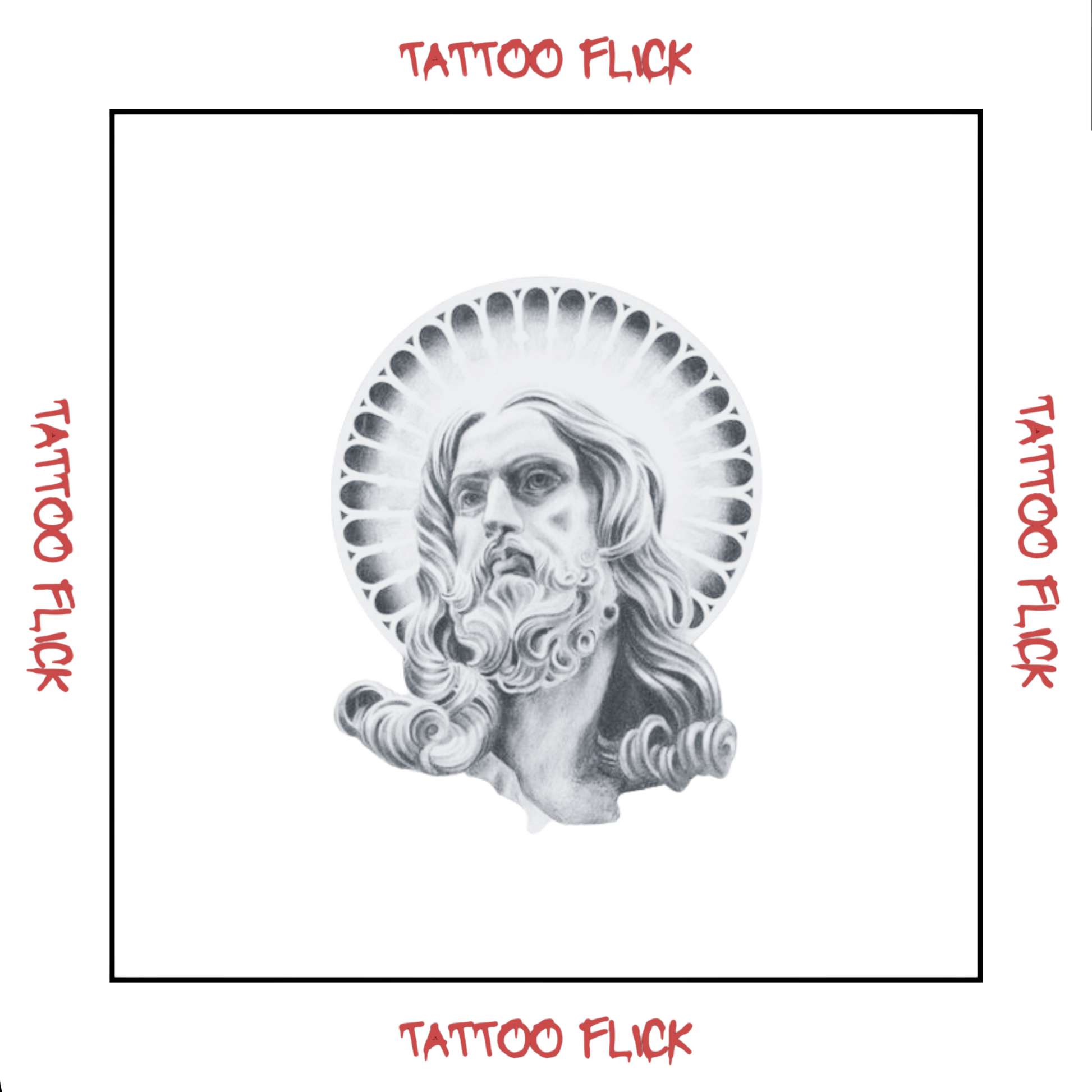 Realistic Jesus Portrait Tattoo - Temporary Tattoo