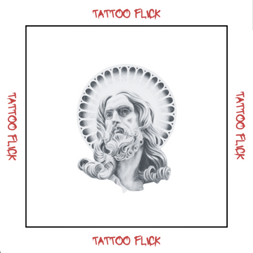 Realistic Jesus Portrait Tattoo - Temporary Tattoo