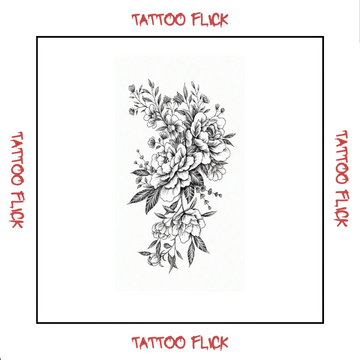 Black Flowers - Temporary Tattoo